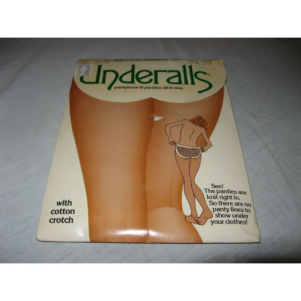 VTG Underalls Pantyhose & Panties All in One Nude Brief Nude Leg Size C-D NOS